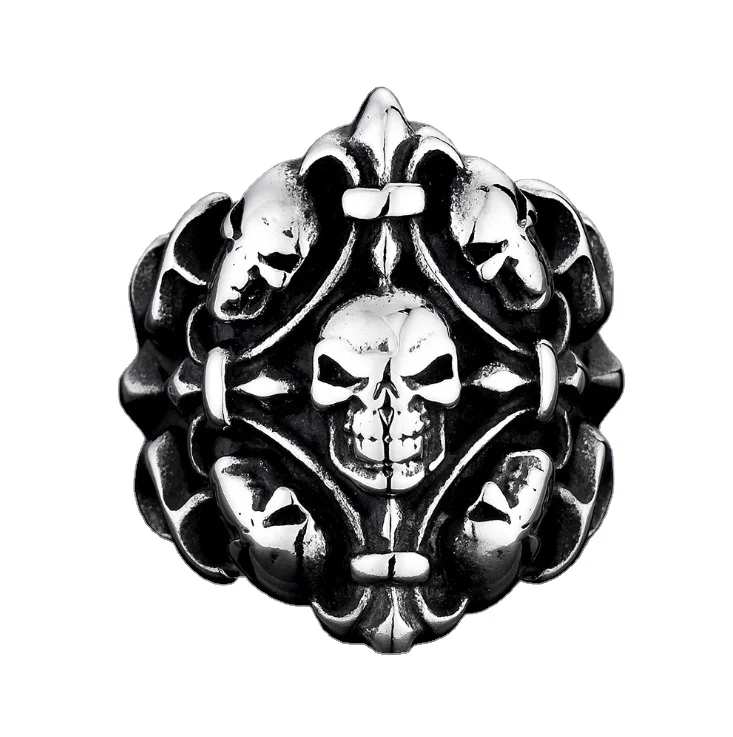 European and American domineering personality student punk retro pattern Skull Ring Titanium Steel trendy men's ring
European and American domineering personality student punk retro pattern Skull Ring Titanium Steel trendy men's ring