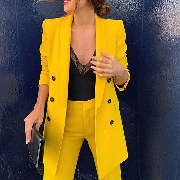 Wholesale Office Ladies Working Blazer&suit Custom Made Blazer Yellow Triple Breasted Business Women's Lady Blazer&Suit
Wholesale Office Ladies Working Blazer&suit Custom Made Blazer Yellow Triple Breasted Business Women's Lady Blazer&Suit