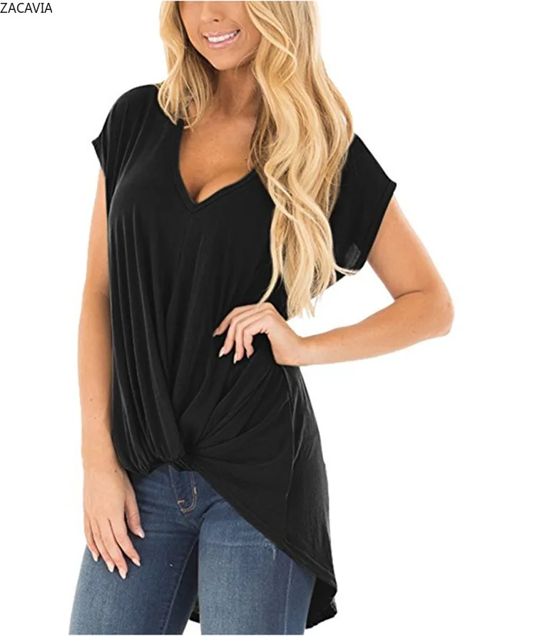 ZACAVIA 2021 Hot Summer Fashion Shirt New Women Short-sleeved Shirt V-neck Twisted T-shirt, Photo color
ZACAVIA 2021 Hot Summer Fashion Shirt New Women Short-sleeved Shirt V-neck Twisted T-shirt, Photo color