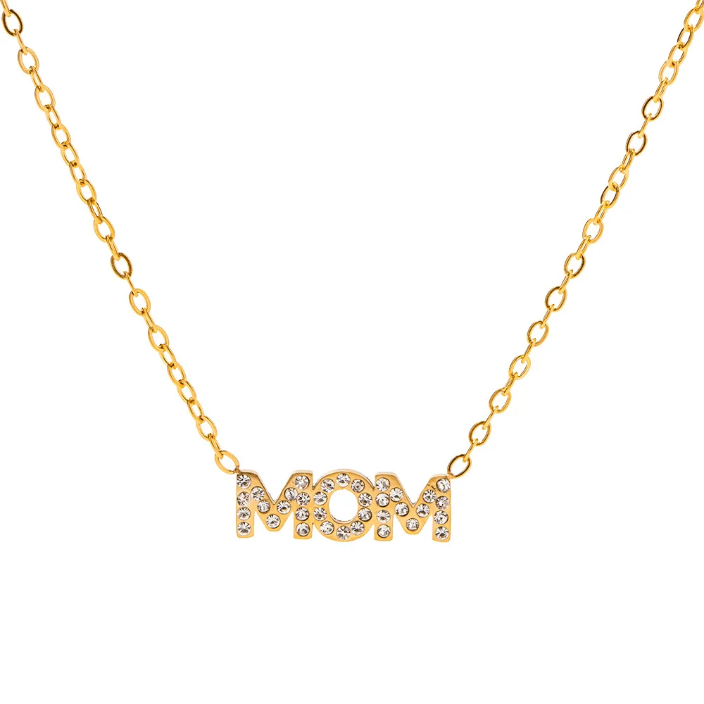 2023 Fashion Jewelry Gift Stainless Steel 18k Gold Plated Mother's Day Mom Letter Diamond Set Zircon Pendant necklace for women
2023 Fashion Jewelry Gift Stainless Steel 18k Gold Plated Mother's Day Mom Letter Diamond Set Zircon Pendant necklace for women