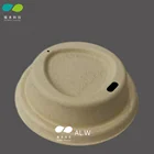 100% Compostable biodegradable disposable sugarcane bagasse pulp paper coffee cup lid