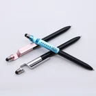 promotional twist mechanism plastic mobile phone holder touch stylus ball pen