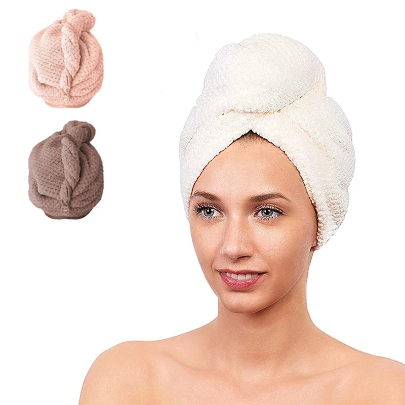 Wholesale Stock Custom Microfiber Hair Towel Microfiber Quick Drying Absorb Water Hair Turban Microfiber