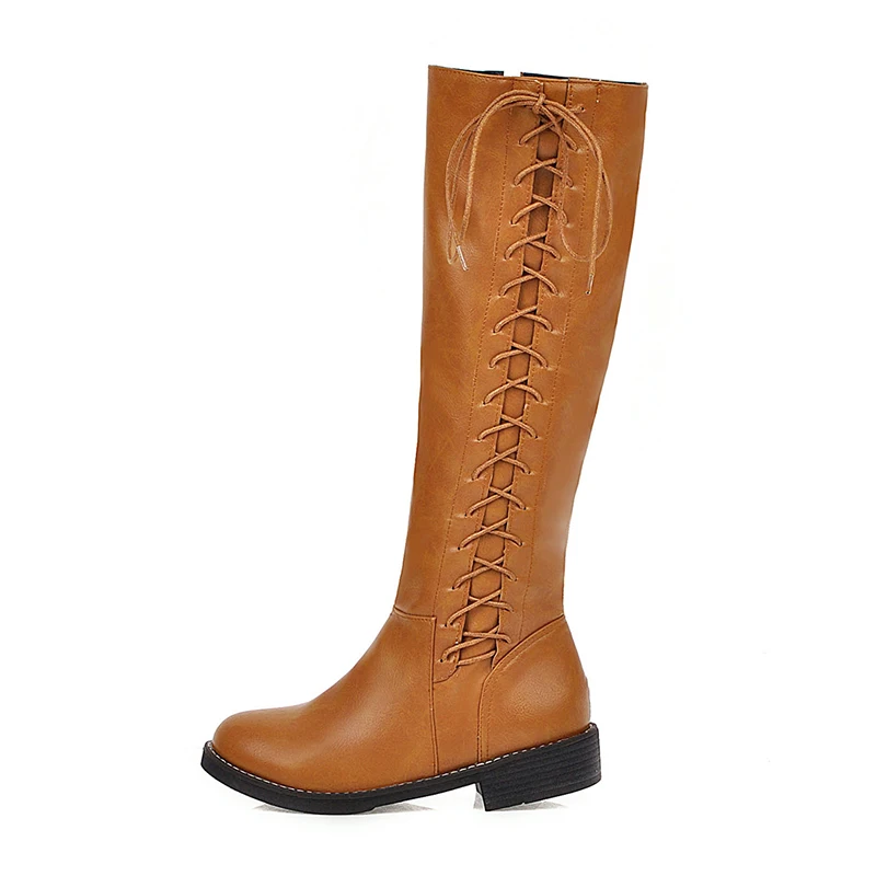 New Style Autumn and winter round head Fashion Low Heel Side Zipper ladies' Knee high boots
New Style Autumn and winter round head Fashion Low Heel Side Zipper ladies' Knee high boots