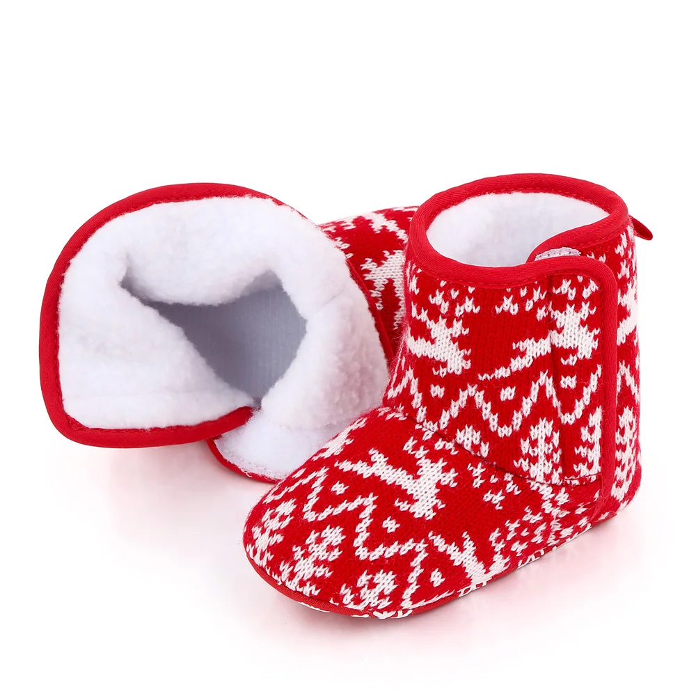 wholesale RED solid Warm Booties Newborn walking Baby Shoes Boots manufacture