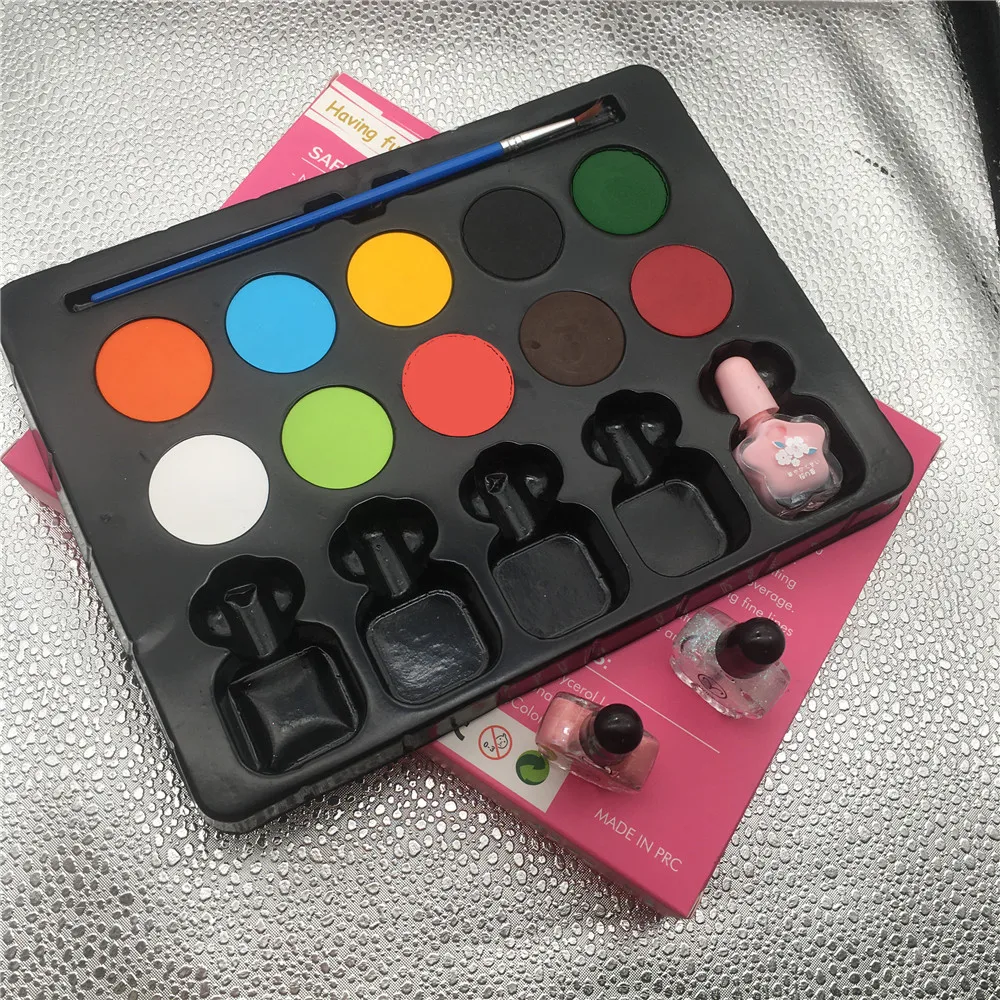 face paint face stencils Face Paint Set Halloween Party Vegan oil based Body Painting nail polish kit, 15 colors
face paint face stencils Face Paint Set Halloween Party Vegan oil based Body Painting nail polish kit, 15 colors