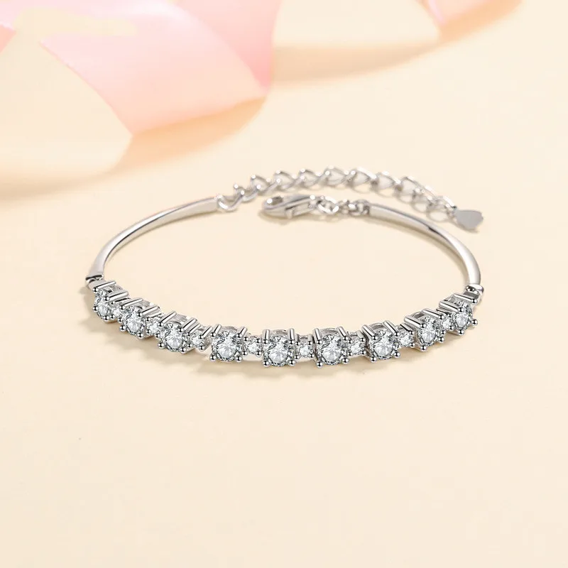 Silver 925 Original Diamond Test Past Brilliant Cut 3 Carat D Color Moissanite Bracelet Gemstone Wedding Chain Women Jewelry
Silver 925 Original Diamond Test Past Brilliant Cut 3 Carat D Color Moissanite Bracelet Gemstone Wedding Chain Women Jewelry