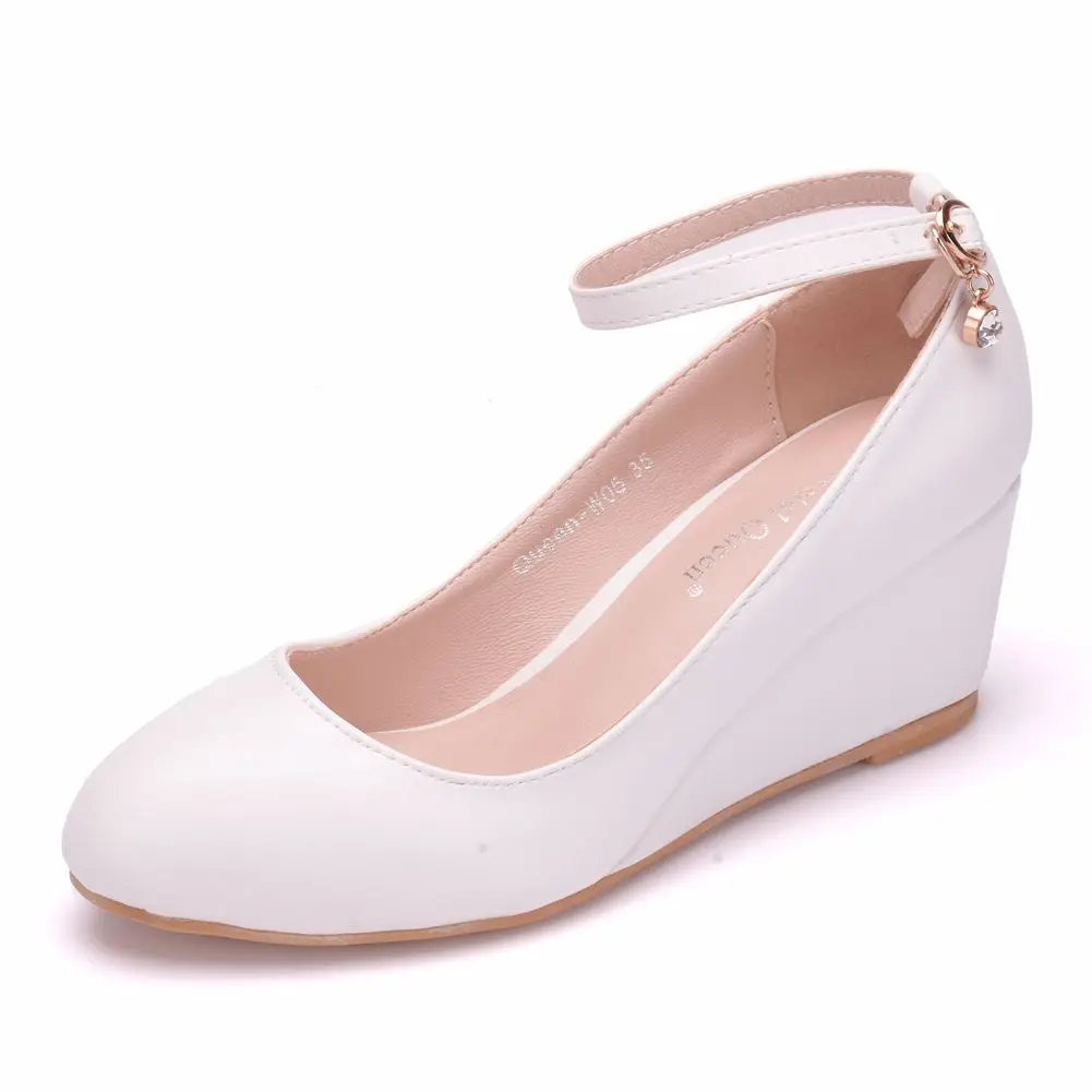 5cm Low Heel White Ankle Strap Round Toe Platform High Heels Wedge Pump Shoes Wedges Shoes
5cm Low Heel White Ankle Strap Round Toe Platform High Heels Wedge Pump Shoes Wedges Shoes