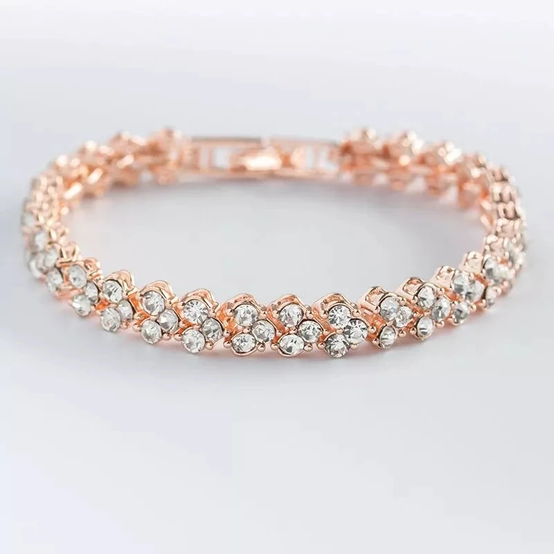 Ladies colorful rose gold bracelet, suitable for women crystal heart-shaped charm bracelet bridal wedding exquisite jewelry gift, 3colour
Ladies colorful rose gold bracelet, suitable for women crystal heart-shaped charm bracelet bridal wedding exquisite jewelry gift, 3colour
