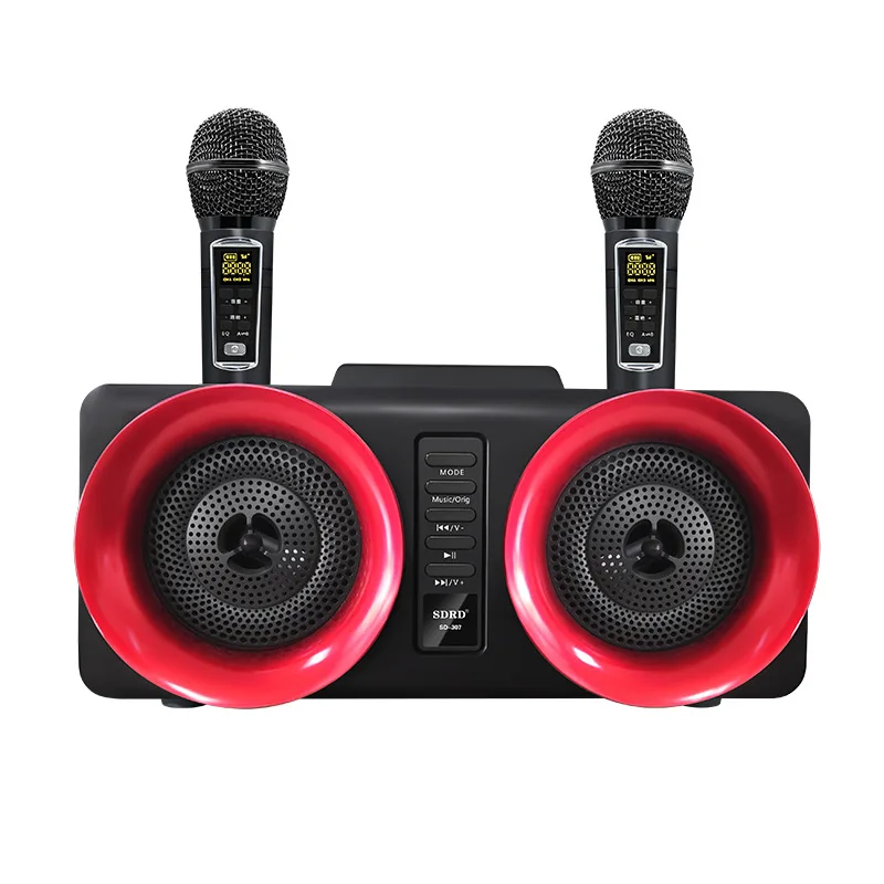 SD307 Wireless Blue-tooth Karaoke Speaker With Double Microphone For Party Black/Gold
SD307 Wireless Blue-tooth Karaoke Speaker With Double Microphone For Party Black/Gold