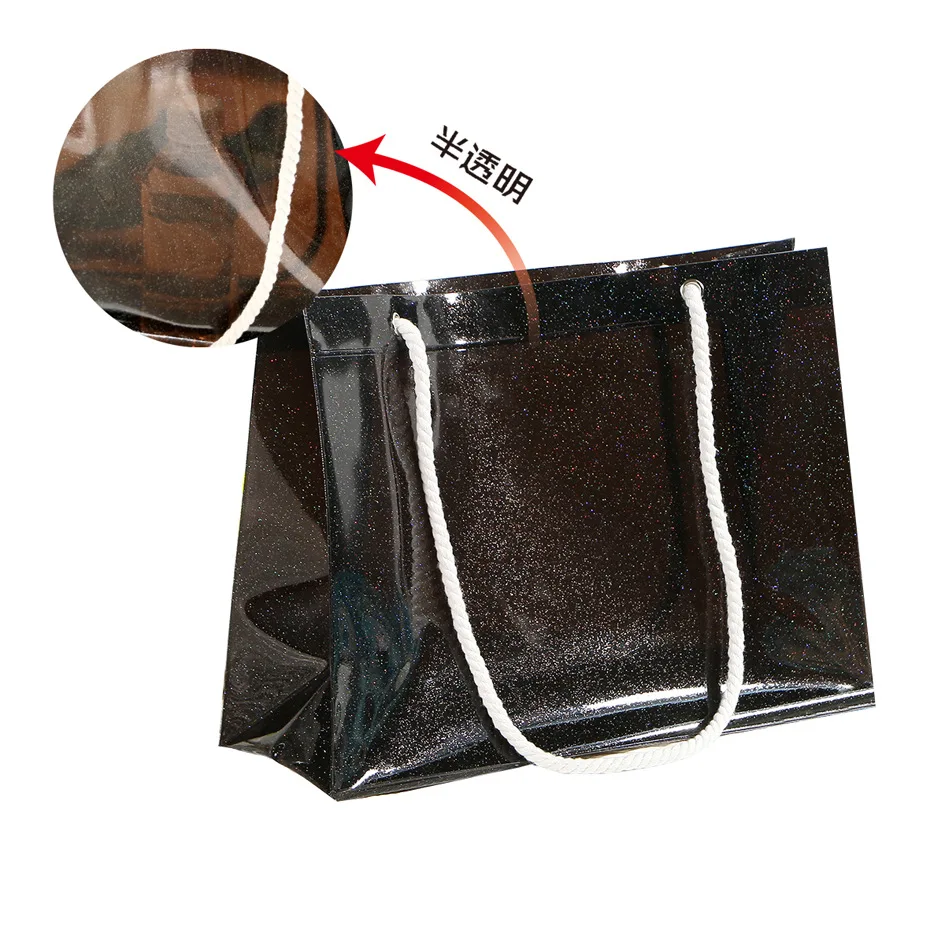 Transparent clear plastic lady shopping tote bag shiny pvc beach bag with rope handle
Transparent clear plastic lady shopping tote bag shiny pvc beach bag with rope handle