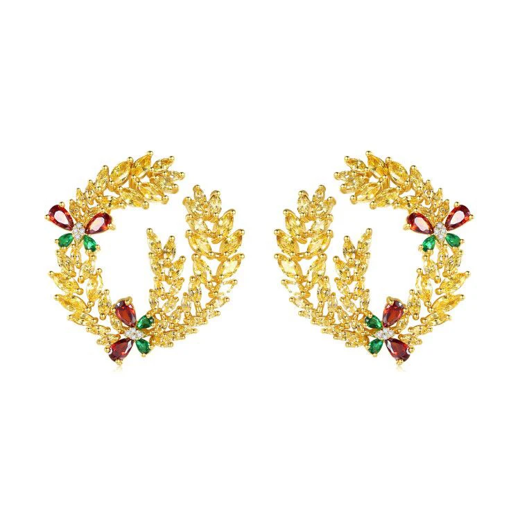 LUOTEEMI Luxury Cubic ZIrcon Stud Earrings Grain Jewelry Earrings Designer Brass Jewelry Wholesale 
LUOTEEMI Luxury Cubic ZIrcon Stud Earrings Grain Jewelry Earrings Designer Brass Jewelry Wholesale