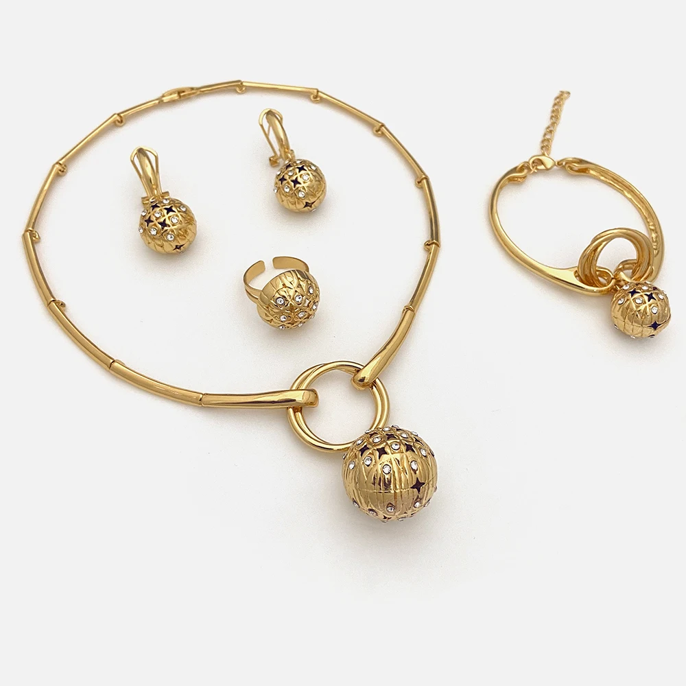 Fashion Gold Plated Western Bridal Jewelry Display Sets Luxury Jewellery Wedding Earrings Necklace Jewelry Set for Women
Fashion Gold Plated Western Bridal Jewelry Display Sets Luxury Jewellery Wedding Earrings Necklace Jewelry Set for Women