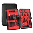 Manufacturers Black Nail Clippers Set 18pcs Stainless Steel Pedicure Manicure Kit Set Tools