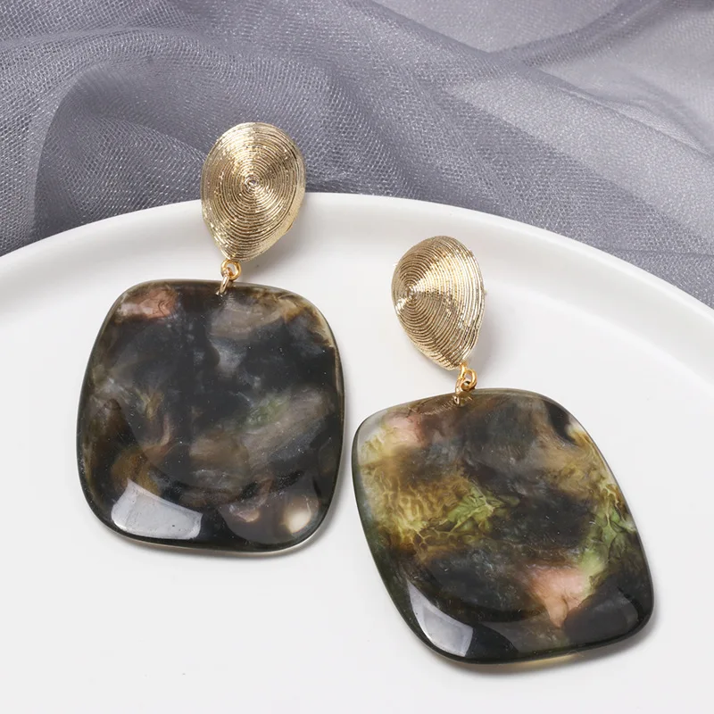 Trendy Colorful Acrylic Resin Earrings Geometric Square Shell Dangle Earring Acetate Pendants Jewelry
Trendy Colorful Acrylic Resin Earrings Geometric Square Shell Dangle Earring Acetate Pendants Jewelry