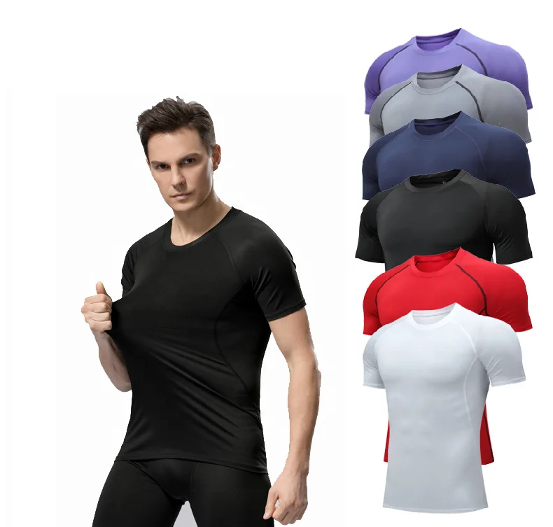 men quick drying gym wear basketball fitness running training t shirt high elastic solid sport compression tight t shirts
men quick drying gym wear basketball fitness running training t shirt high elastic solid sport compression tight t shirts