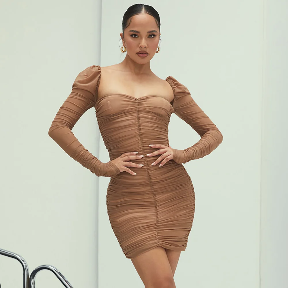 2020 new arrivals autumn collection square collar women bubble long sleeve ruched casual dresses
2020 new arrivals autumn collection square collar women bubble long sleeve ruched casual dresses