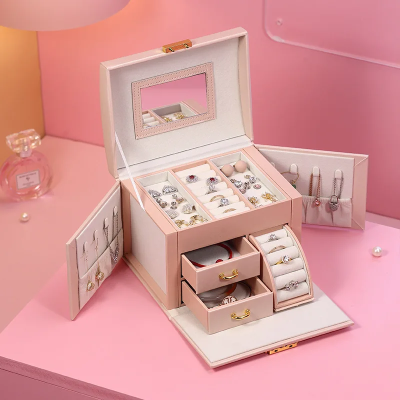 Large Jewelry Storage Box Multi-Layer Organizer For Jewelry Necklace Earring Leather Storage Packaging Display Boxes
Large Jewelry Storage Box Multi-Layer Organizer For Jewelry Necklace Earring Leather Storage Packaging Display Boxes
