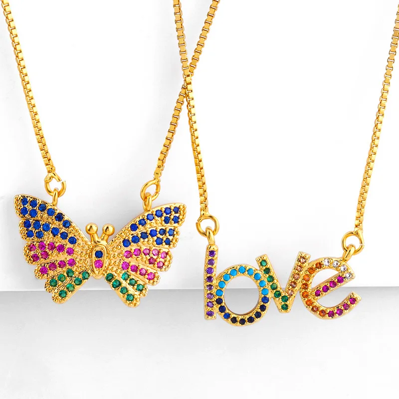 Rainbow Butterfly Necklaces & Pendant Woman CZ Minimalist Love Rainbow Necklace Gold Filled Jewelry collar arcoiris, Picture
Rainbow Butterfly Necklaces & Pendant Woman CZ Minimalist Love Rainbow Necklace Gold Filled Jewelry collar arcoiris, Picture