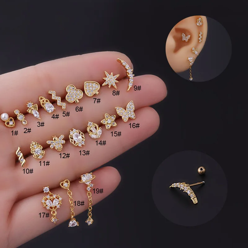 Fashionable Zircon small stud earrings women's earrings piercing jewelry stainless steel with Peach heart Butterfly Feather Star
Fashionable Zircon small stud earrings women's earrings piercing jewelry stainless steel with Peach heart Butterfly Feather Star