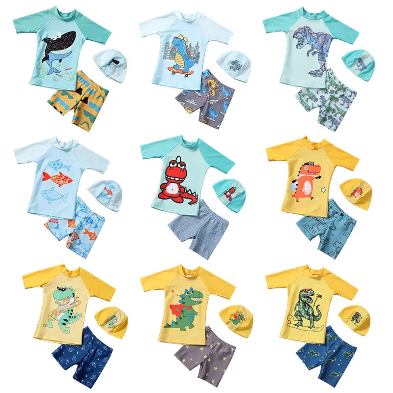Beach Boys Three-Pieces Cartoon Dinosaur Printing SwimmingTrunks Boys Swimwear Quick-drying Baby Swimming Swimsuit, 10 color
Beach Boys Three-Pieces Cartoon Dinosaur Printing SwimmingTrunks Boys Swimwear Quick-drying Baby Swimming Swimsuit, 10 color
