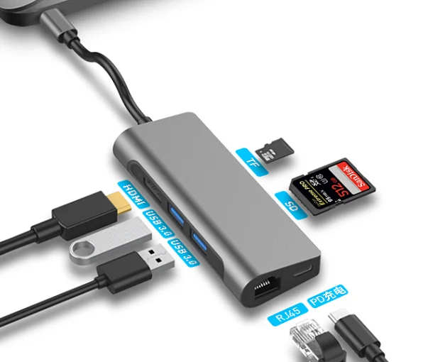 usb c hub with aluminum type c adapter with display +RJ45+usb3.0+sd+tf usb c hub for macbook pro and Other Laptops
usb c hub with aluminum type c adapter with display +RJ45+usb3.0+sd+tf usb c hub for macbook pro and Other Laptops