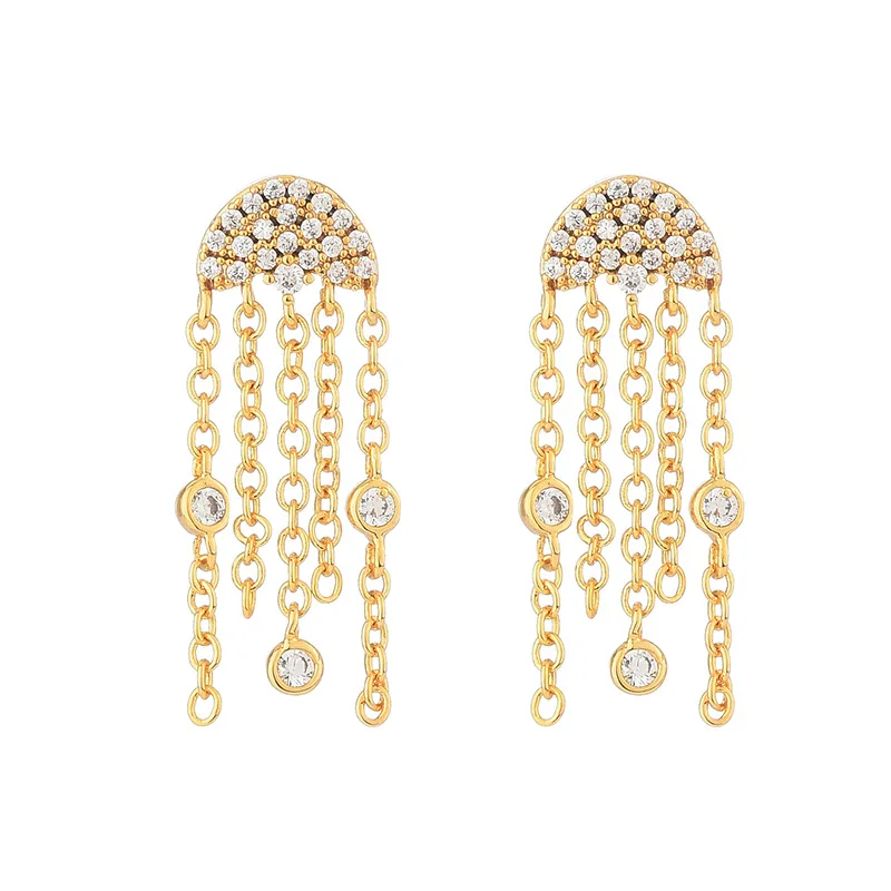 S925 Silver Needle Fashion Jewelry Tassel Jellyfish Chain Earrings Diamond Long Gold Earrings, Like picture
S925 Silver Needle Fashion Jewelry Tassel Jellyfish Chain Earrings Diamond Long Gold Earrings, Like picture
