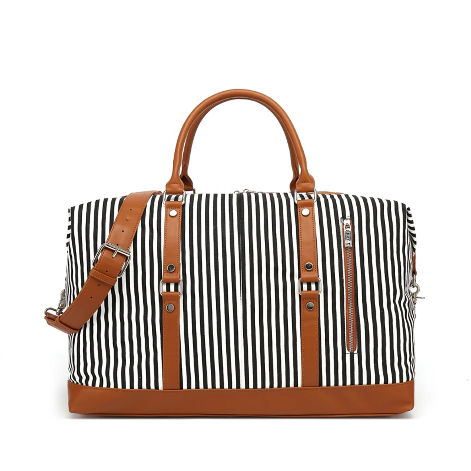 Stripe Women Travel Duffel Weekender Carryon Shoulder Tote Bag Canvas PU Leather, Customized
Stripe Women Travel Duffel Weekender Carryon Shoulder Tote Bag Canvas PU Leather, Customized