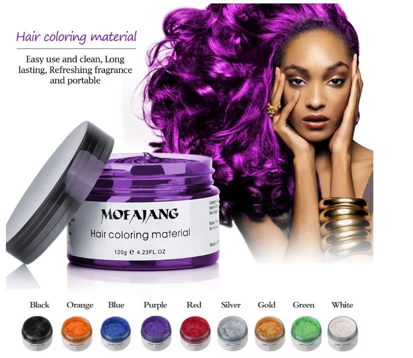 Factory Wholesale 9 Colors Natural Hair Styling Matte Cream Color Dye Mud for Edge Hair Control, Grandma grey, black, grandpa white, purple
Factory Wholesale 9 Colors Natural Hair Styling Matte Cream Color Dye Mud for Edge Hair Control, Grandma grey, black, grandpa white, purple
