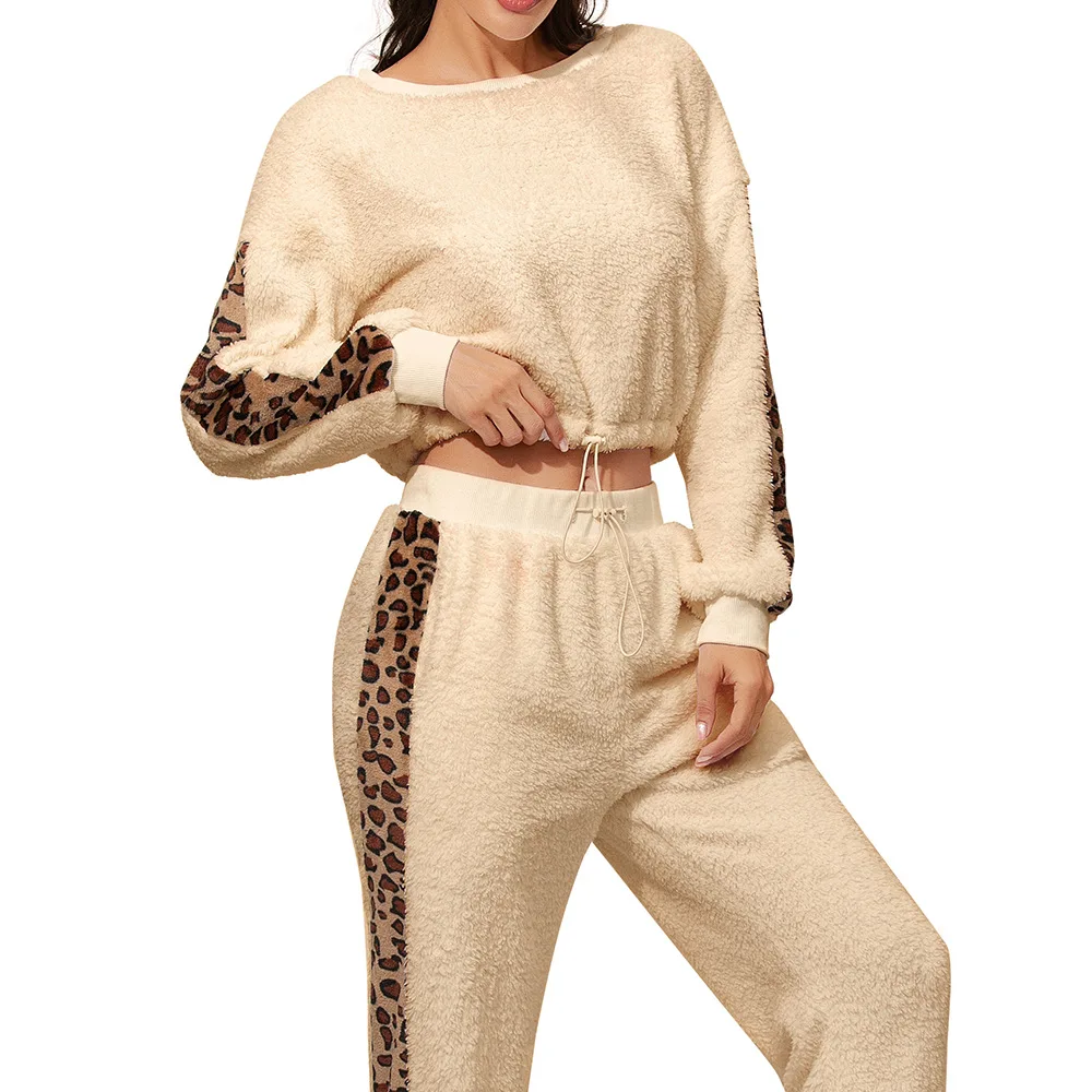 WW-0345 Wool Fleece Female Leisure Leopard Splicing Double-sided Velvet Two-piece Outfit Winter Cotton 2 Piece Sets Womens, Customized color
WW-0345 Wool Fleece Female Leisure Leopard Splicing Double-sided Velvet Two-piece Outfit Winter Cotton 2 Piece Sets Womens, Customized color