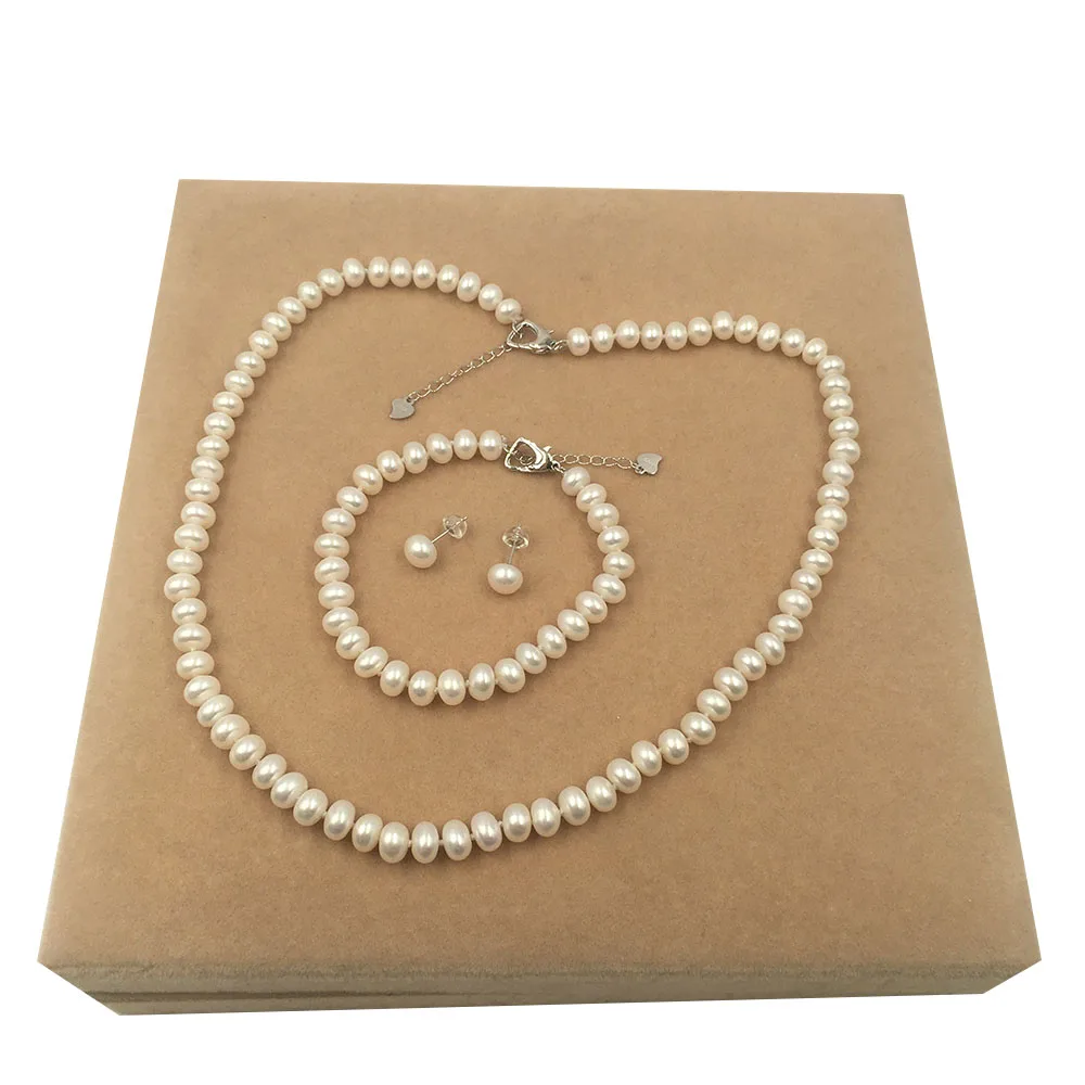 6.3-7.3 mm button round Natural Freshwater white, PinK Pearl Jewelry Set for wedding Factory Price
6.3-7.3 mm button round Natural Freshwater white, PinK Pearl Jewelry Set for wedding Factory Price