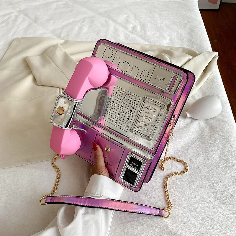 Creative cute pu leather telephone bags personality laser simulation public phone purse and handbag women designer phone handbag
Creative cute pu leather telephone bags personality laser simulation public phone purse and handbag women designer phone handbag