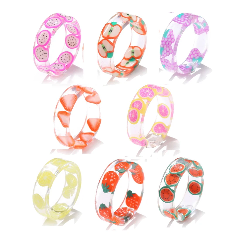 NUORO Creative Transparent Strawberry Apple Index Band Joint Ring Women Girls Hand Jewelry Summer Fresh Fruit Resin Finger Rings
NUORO Creative Transparent Strawberry Apple Index Band Joint Ring Women Girls Hand Jewelry Summer Fresh Fruit Resin Finger Rings