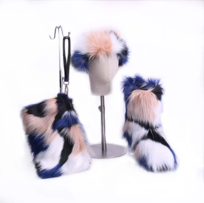 wholesale women real faux fluffy fur boots set ladies high winter warm furry snow boots with matching purse and headband, As pictures
wholesale women real faux fluffy fur boots set ladies high winter warm furry snow boots with matching purse and headband, As pictures