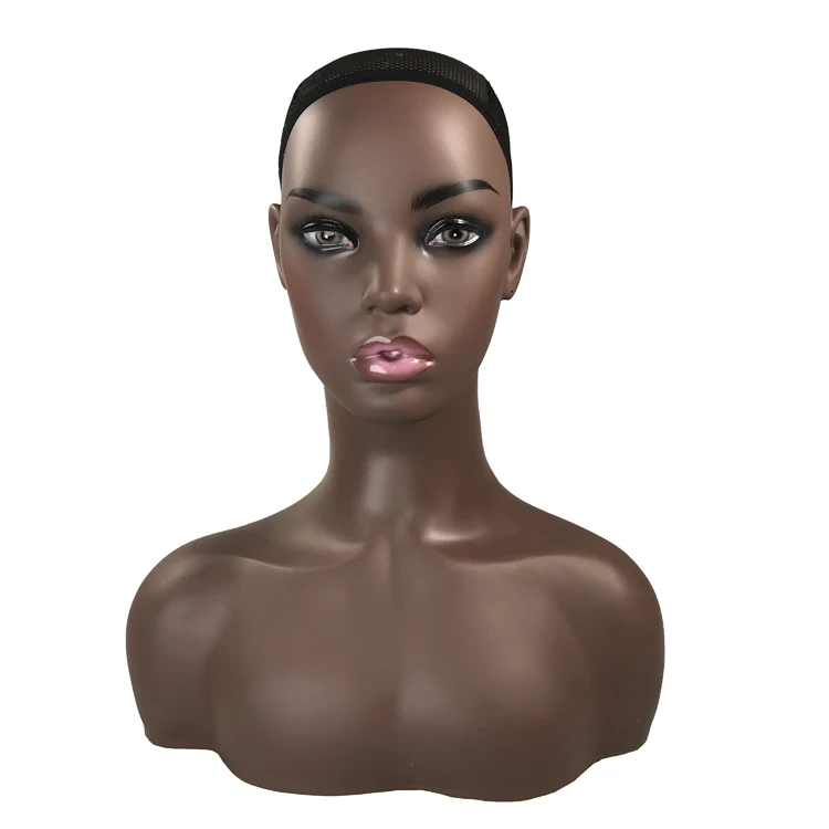 European and American head model props shoulder wig african american mannequin head, Black
European and American head model props shoulder wig african american mannequin head, Black