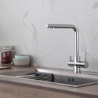 Spout 3 Way Faucet Pure Water 3 Way Brass 3 Way 2 Handle Spout Kitchen Drinking Faucets