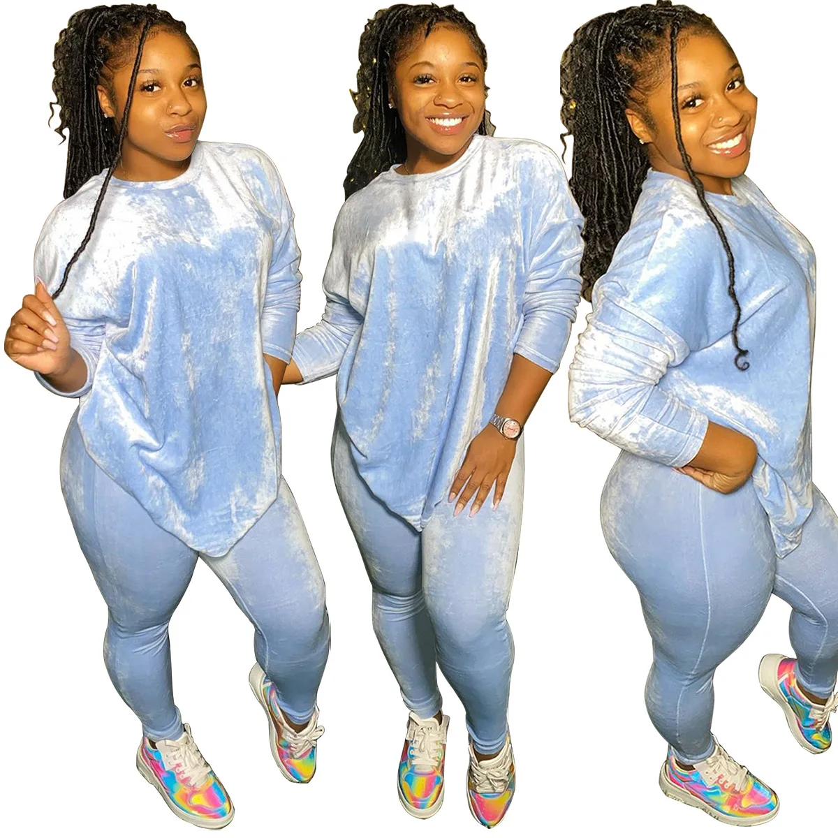 Popular warm long sleeve plus size sweat suit vendors two piece velvet set women, Picture color
Popular warm long sleeve plus size sweat suit vendors two piece velvet set women, Picture color