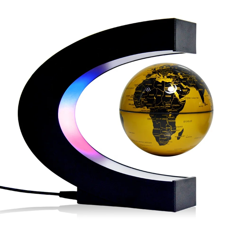 

New Student Gadget Magnetic Levitation Floating Earth Globe World Map With Led Light