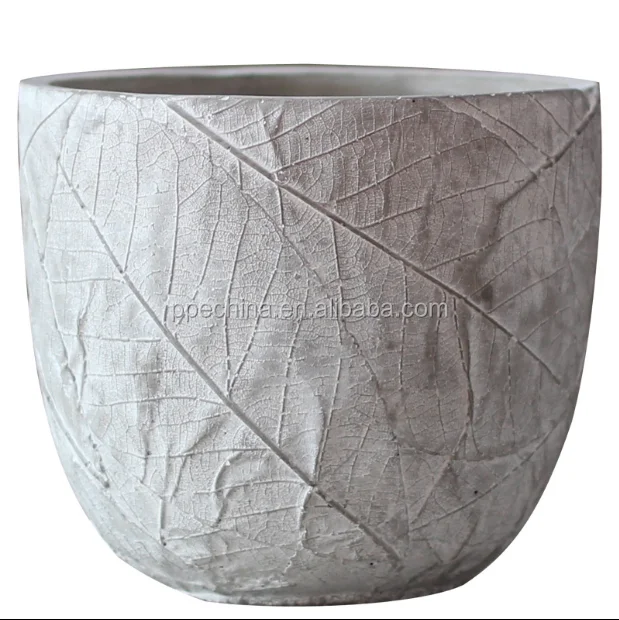 Leaf texture flower cement flower pot combined concrete garden gardening decoration