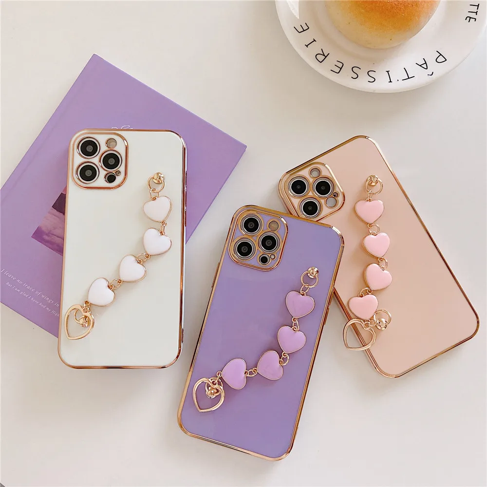 Luxury Electroplated Cover for iPhone 12 Pro Max ,Love Heart Wrist Bracelet Lanyard Phone Case for iPhone 12 11 Pro Max XS XR, 3 colors optional
Luxury Electroplated Cover for iPhone 12 Pro Max ,Love Heart Wrist Bracelet Lanyard Phone Case for iPhone 12 11 Pro Max XS XR, 3 colors optional