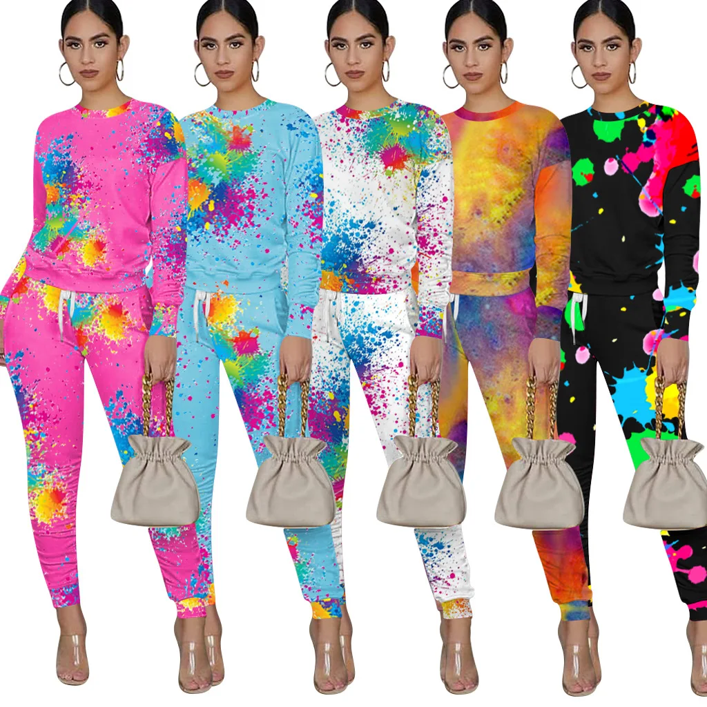 Summer Fashion Graffiti Print Women Tracksuit Long Sleeve Sport Pant 2 Pieces Set Autumn, Picture
Summer Fashion Graffiti Print Women Tracksuit Long Sleeve Sport Pant 2 Pieces Set Autumn, Picture