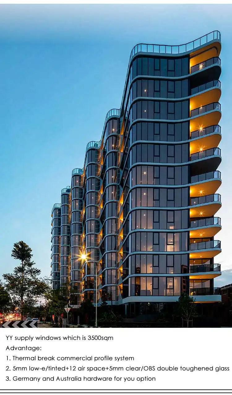 YY construction Aluminium Tilt and Turn Windows Two Open Way with Energy Efficient Glass