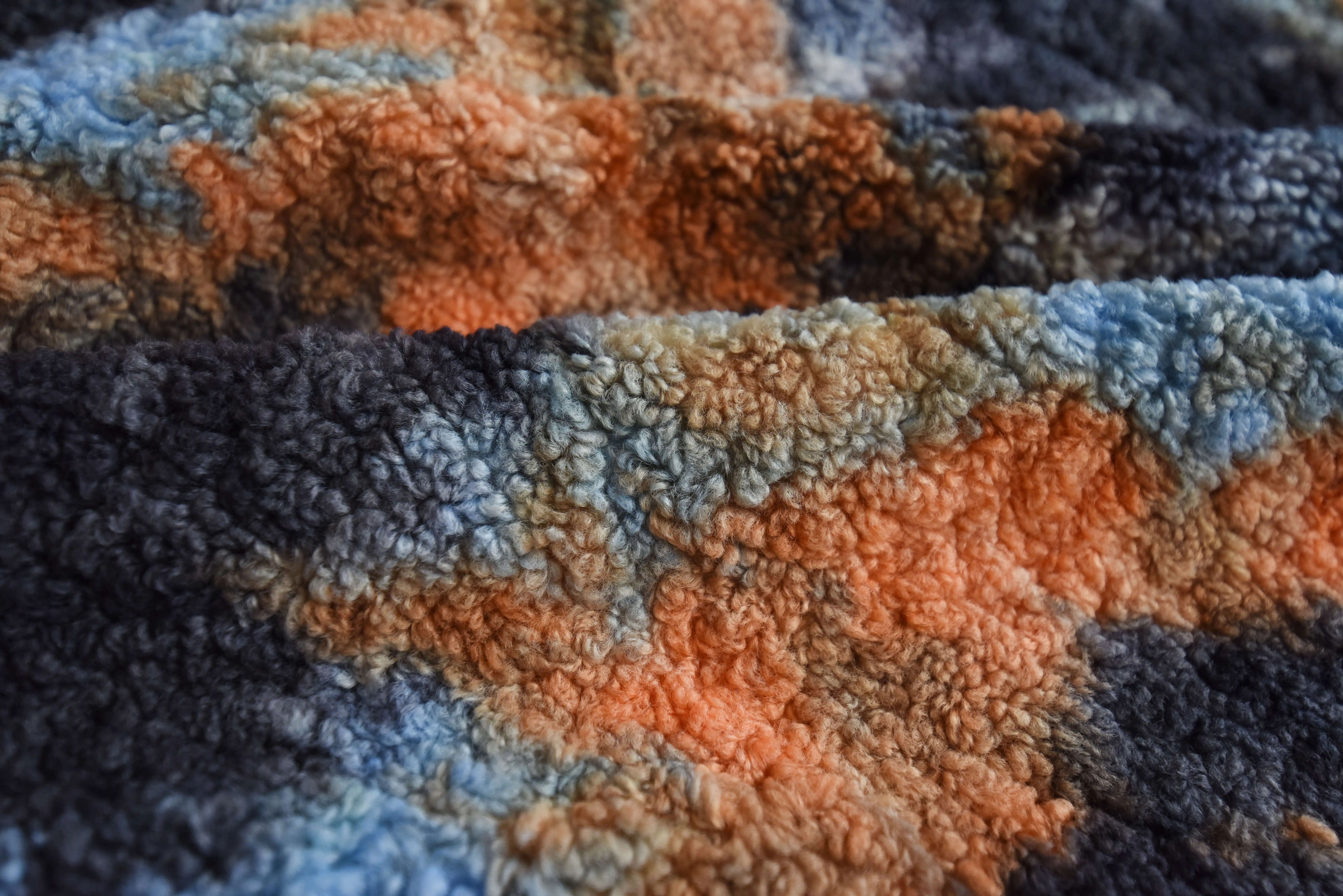 intimation sherpa fleece in tie dye design fake wool fabric