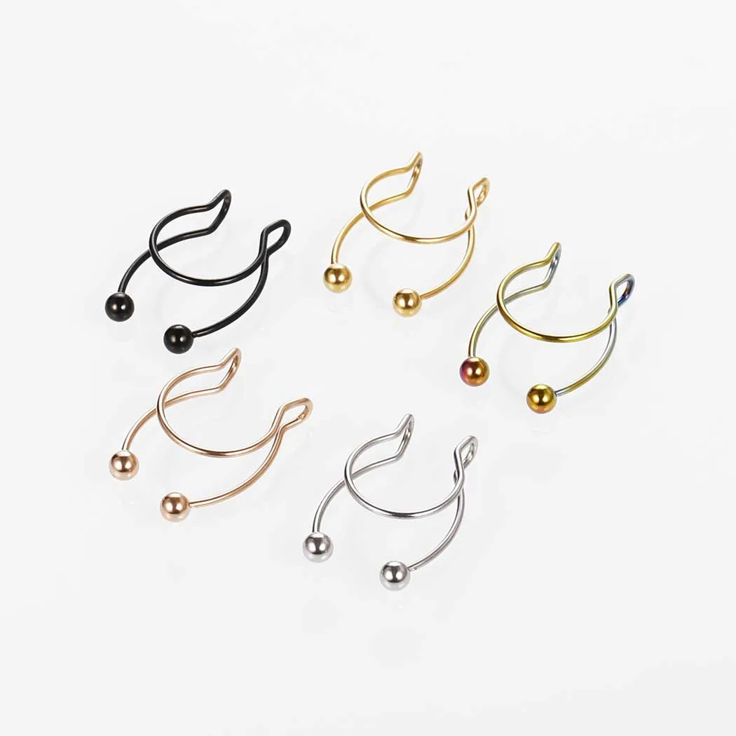 XM20012 No hole fake dangle nose ring stainless steel non piercing hip hop nose rings piercing jewelry, Customized color
XM20012 No hole fake dangle nose ring stainless steel non piercing hip hop nose rings piercing jewelry, Customized color