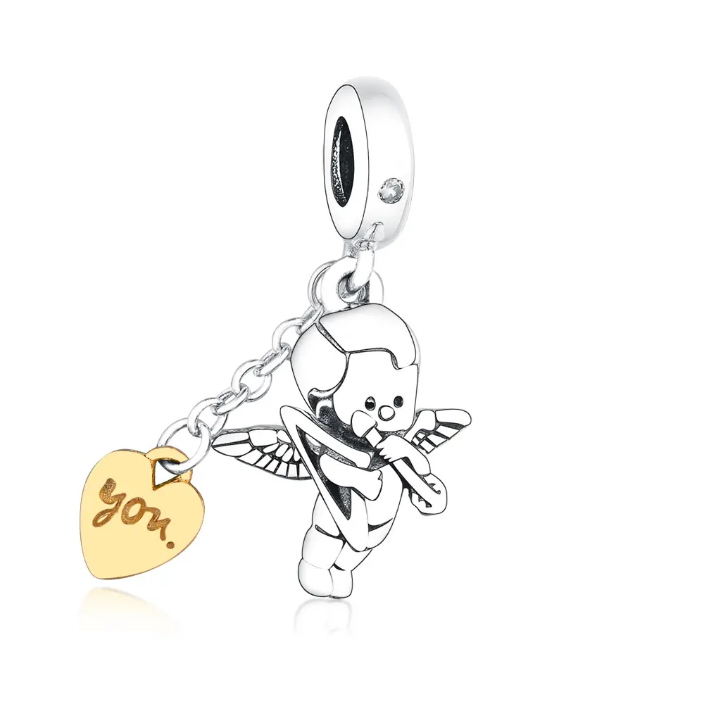 Hot Sale Real 925 Sterling Silver Angel Pendant Beads Gold Color Heart Charms Fit Pandora Bracelet Jewelry Making Accessories
Hot Sale Real 925 Sterling Silver Angel Pendant Beads Gold Color Heart Charms Fit Pandora Bracelet Jewelry Making Accessories