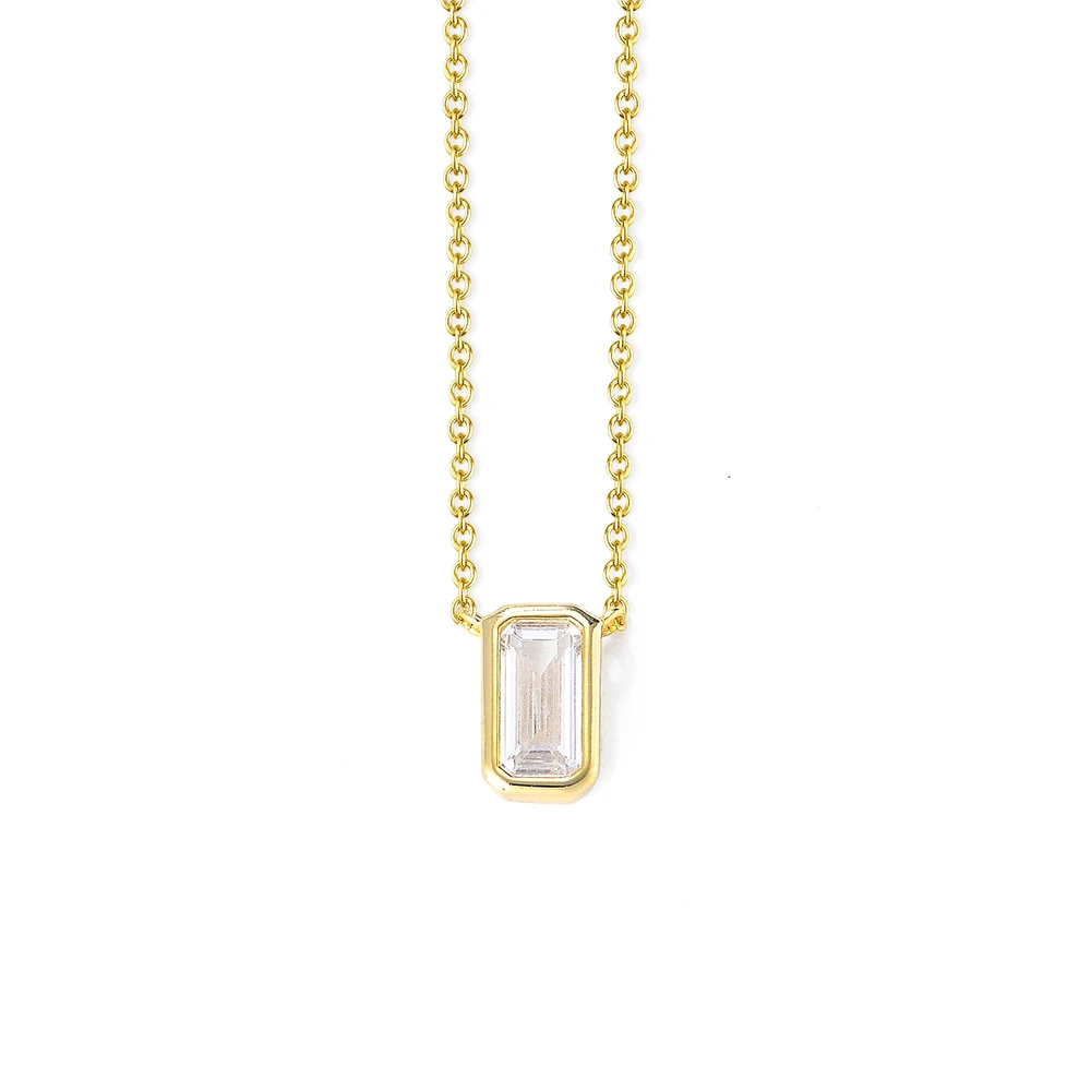 2023 925 sterling silver necklace white cz rectangle emerald shape gold plated pendant necklace
2023 925 sterling silver necklace white cz rectangle emerald shape gold plated pendant necklace
