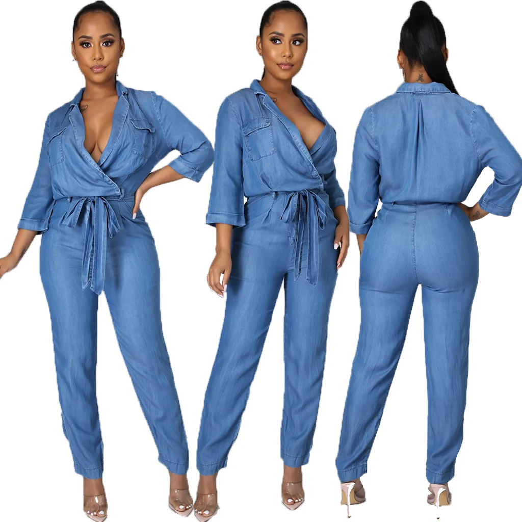 GQ3197 fall denim jumpsuit V neck bandage jumpsuit women slim casual jumpsuits, Picture
GQ3197 fall denim jumpsuit V neck bandage jumpsuit women slim casual jumpsuits, Picture