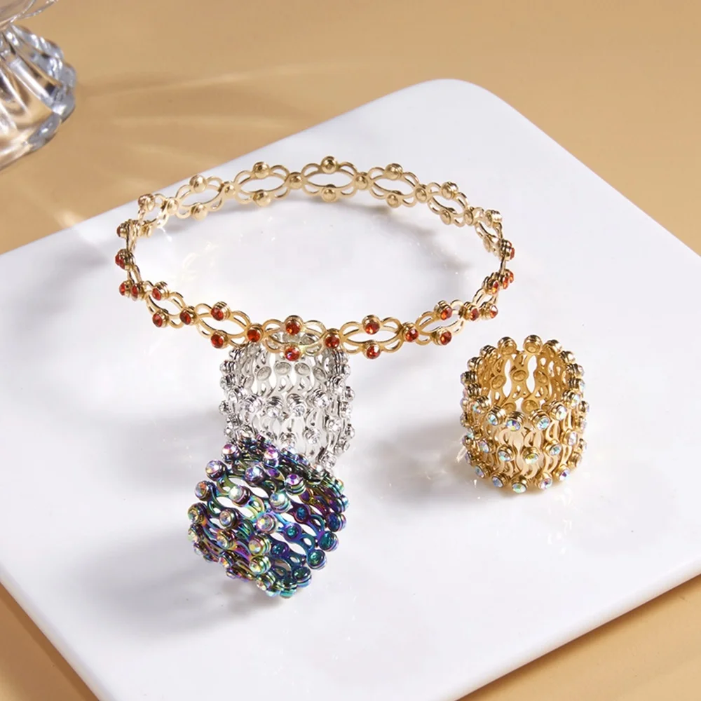 Personalized Two Wear Telescopic Ring Bracelet Fashion Magic Jewelry Rhinestone Star Heart Dual-use Bracelet Ring, Gold,steel ,multi
Personalized Two Wear Telescopic Ring Bracelet Fashion Magic Jewelry Rhinestone Star Heart Dual-use Bracelet Ring, Gold,steel ,multi