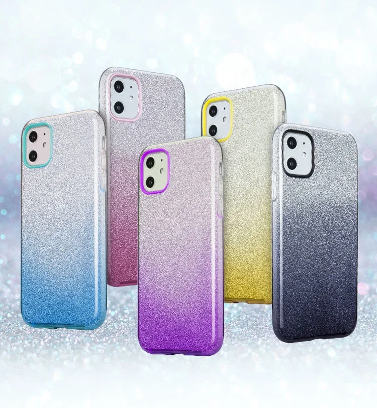 Newest 2 in 1 Glitter shining Stars colorful TPU PC Gradient Phone Case For Iphone 11 mobile phone cover, Multi-color, can be customized 
Newest 2 in 1 Glitter shining Stars colorful TPU PC Gradient Phone Case For Iphone 11 mobile phone cover, Multi-color, can be customized
