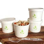 Disposable Paper Soup Cups with Lids Take Out Containers For Soup Ice Cream Hot or Cold Food